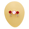 7 Styles Heart Rose Alloy Rhinestone Nipple Nail Ring Sets WG88B60-02-3