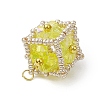 Beaded Cube Charms PALLOY-MZ00440-5