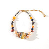 Brass & Fresh Water Pearl & Tourmaline Beaded Bracelets for Women FS-WG30C53-02-1