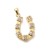 Rack Plating Brass Micro Pave Cubic Zirconia Pendants KK-M296-15G-1