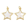Natural Shell Star Pendants KK-L251-43G-01-1