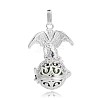 Silver Color Plated Brass Hollow Round Cage Pendants LS-KK-J248-05S-2