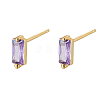 Cubic Zirconia Rectangle Stud Earrings FU7889-9-1