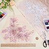 2Pcs 2 Colors Flower Chemical Fiber with Crystal Rhinestone Embroidery Sew on Cloth Patches PATC-FG0003-60B-4