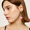 Transparent Resin & Walnut Wood Stud Earring Findings MAK-OC0001-002-6