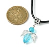 Angel Shape Alloy with Glass Pendant Necklaces NJEW-JN04560-5