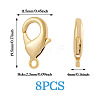8Pcs Brass Lobster Claw Clasps KK-TA0002-70-3