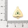 Brass Micro Pave Clear Cubic Zirconia & Shell Connector Charms KK-M303-03G-12-3