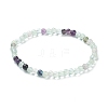 Natural Fluorite Beaded Stretch Bracelets BJEW-A117-A-38-5