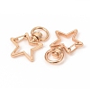 Star Shape Zinc Alloy Swivel Lobster Clasps IFIN-WH0053-02KCG-1