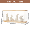 Rectangle Acrylic Minifigures Display Case with Wooden Top and Bottom ODIS-WH0030-32B-2