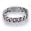 304 Stainless Steel Curb Chains Bracelets BJEW-E346-19P-1