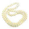 Full Rainbow Plated Electroplate Transparent Glass Beads Strands EGLA-G037-08A-FR02-2