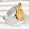 Hammered 304 Stainless Steel Cuff Bangles for Women BJEW-Z177-01GP-05-2