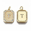 Brass Micro Pave Clear Cubic Zirconia Pendants KK-S356-234T-G-NF-2