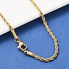 Unisex PVD Vacuum Plating 304 Stainless Steel Rope Chain Necklaces STAS-D0002-33G-3