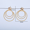 Triple Ring Brass Stud Earrings EE6094-4