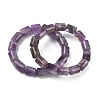 Column Natural Banded Amethyst Beads Stretch Bracelets for Women Men BJEW-A148-01A-19-4