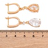 Brass Micro Pave Clear Cubic Zirconia Hoop Earrings EJEW-K300-40G-5