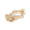 Brass Micro Pave Clear Cubic Zirconia Lobster Claw Clasps KK-I702-39G-3
