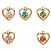 304 Stainless Steel Pave Cubic Zirconia Charms CU-OY002-13G-1