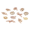 Cheriswelry 12Pcs 6 Style Brass Micro Pave Clear Cubic Zirconia Pendants KK-CW0001-04-16