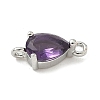 Brass Pave Cubic Zirconia Connector Charms KK-Z120-31P-05-2