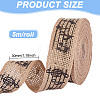 Musical Note Print Burlap Ribbons OCOR-WH0091-27-2