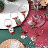 Christmas Alloy Enamel Wine Glass Charms AJEW-JO00258-2