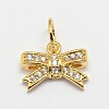 CZ Brass Micro Pave Cubic Zirconia Bowknot Bow Charms ZIRC-L018-14-2
