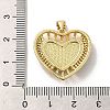 Rack Plating Brass Micro Pave Cubic Zirconia with Synthetic Opal Pendants KK-D088-08G-4