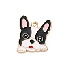 Animal Puppy Alloy Enamel Pendants X-FIND-V001-03G-02-1