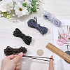4Pcs 4 Colors Braided Round Waxed Polyester Cords YC-CL0001-04-3