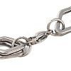 304 Stainless Steel Rhombus Link Chain Bracelets BJEW-B078-118GP-3