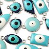 32Pcs 8 Style Platinum Alloy Enamel Links Connectors ENAM-LS0001-84-3