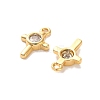 Brass Cubic Zirconia Charms KK-D300-07G-2