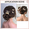 2 Sets 2 Styles Floral Brass Hair Combs OHAR-ME0001-04-4