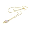 Synthetic Crystal Teardrop Pendant Necklace NJEW-G016-03B-3