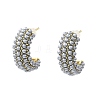 Gainsboro Plastic Pearl Beaded Stud Earrings EJEW-L270-012B-G-1-1