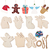 DIY Christmas Unfinished Wood Pendant Decorations Kits WOOD-SC0001-88-1