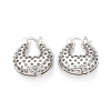 Rack Plating Brass Teardrop with Star Thick Hoop Earrings for Women EJEW-G340-02P-1