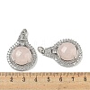 Natural Rose Quartz with Clear Cubic Zirconia Pendants G-G133-01P-23-3