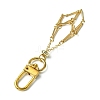 Brass Braided Chain Pouch Empty Stone Holder Pendant Decorations HJEW-JM01241-01-3