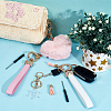 1Pc Plush Heart Polyester Keychains AJEW-NB0008-80-4