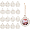 Flat Round Christmas Unfinished Wooden Mini Hanging Photo Frame for Children LS-HJEW-WH0036-122-1