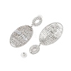 Brass Micro Pave Cubic Zirconia Stud Earrings EJEW-B046-18P-2