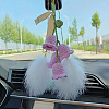 2Pcs Crochet Lily of The Valley Polyester Car Hanging Pendant HJEW-FG0001-14C-5