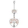 7 Chakra Heart Tree of Life Brass & Natural & Synthetic Gemstone Beads Hanging Ornament G-H359-01R-02-2