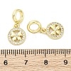 Brass Micro Pave Cubic Zirconia European Dangle Charms KK-D325-56G-3