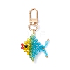 Fish Glass Seed Beaded Pendant Decoration HJEW-MZ00178-1